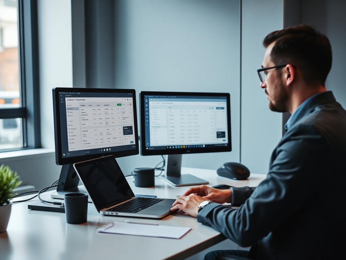 A procurement professional reviewing technology products through the Aura portal